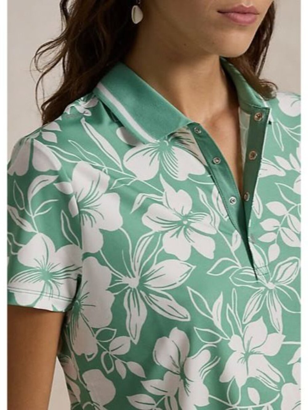 NEW RLX Golf Ralph Lauren Women's M Tailored Fit Floral Polo Shirt NWT $115 - Picture 4 of 5
